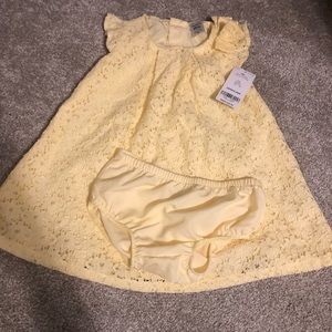 Carters yellow lace dress - 18 months NWT